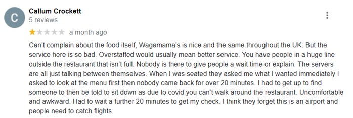 user not at all happy with service